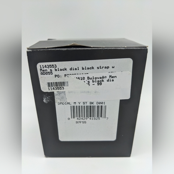 Sold NIB Bulova 97F55 Wrist Watch for Men Gold/Black w/ Black Leather Strap - Picture 2 of 8